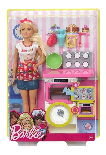 Barbie Chef De Pastelitos Repostera Set Cocina Y Horno