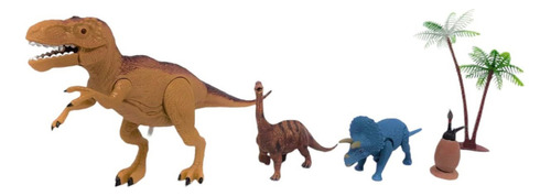 Set Dinos T - Trex Luz Y Sonido Y Dinos A Cuerda Tut Tutti