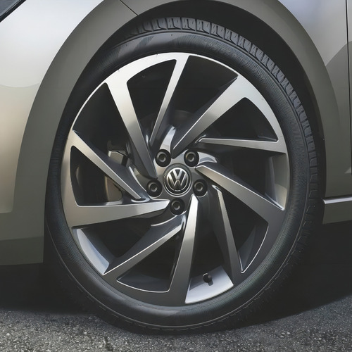 Rodas Jetta Golf Aro 17 5x112 (jogo)+bicos Cor Grafite Com Diamantado