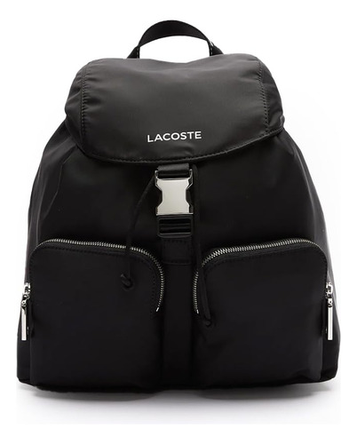 Mochila De Nylon Es De Lacoste, Negro, Un Tamaño