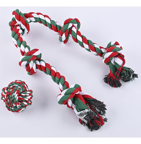 2 Pieza Juguete Cuerda Y Pelota Multicolor Durable Masticar