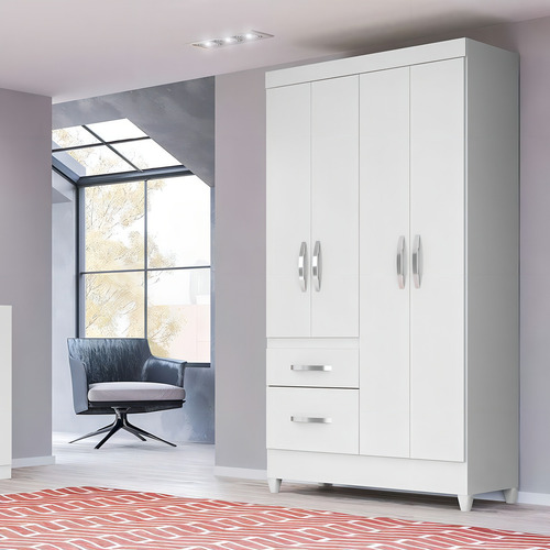 Guarda Roupa Solteiro 4 Portas 8524 Branco Flex Moval