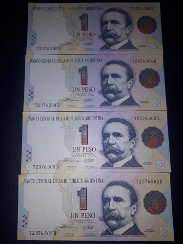 Billetes 1 Peso Convertible Serie B Consecutivos S/circular