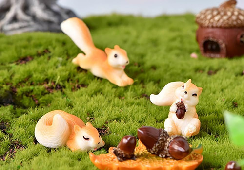 Juego De 20 Figuras En Miniatura De Ardilla, Mini Figuras De