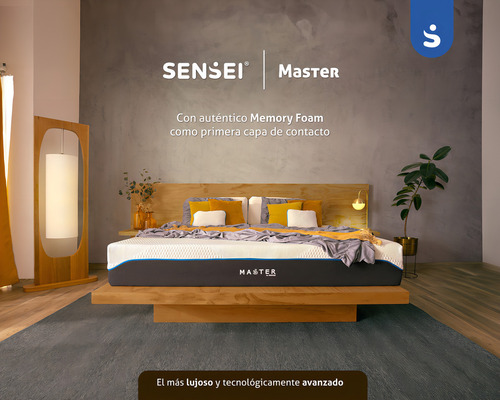 Colchón Matrimonial Sensei | Memory Foam | Funda Removible | Master