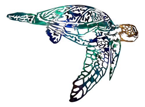 Silueta De Metal Forjado Con Forma De Tortuga Marina R, Hech