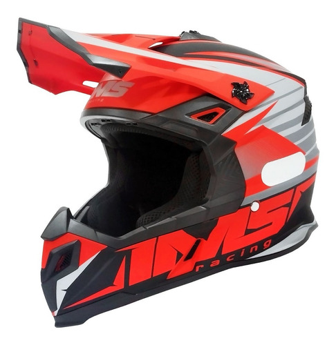 Capacete Ims Extreme Cinza/vermelho Cross Lançamento