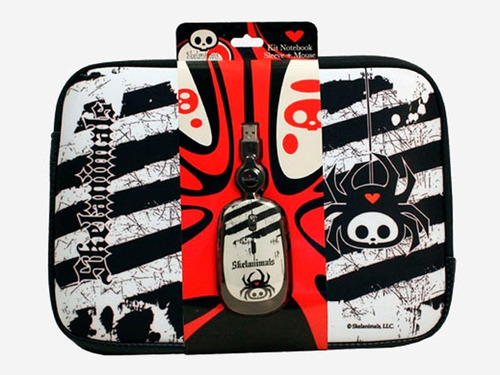 Kit Funda Notebook 14 + Mouse Retractil Skelanimals