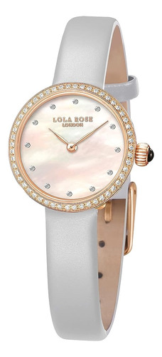 Reloj De Nácar Para Mujer Lola Rose Con Correa De Cuero Gris