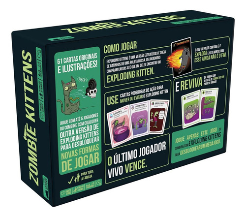 Jogo De Cartas Exploding Kittens: Zombie Kittens Galapagos