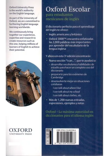 Diccionario Oxford Escolar Para Estudiantes Mexicanos