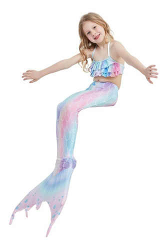 Imagen 8 de 8 de Colas De Traje De Baño De Sirena De 3 Piezas Para Nadar Para