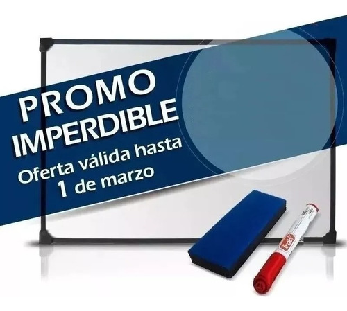 Pizarra Blanca 80x120cm + 1 Marcador + Borrador