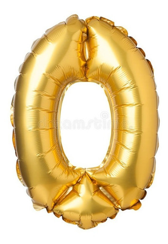 Imagem 1 de 1 de Balão Metalizado Número 0 ( Zero) - Dourado Fosco 40 Cm  