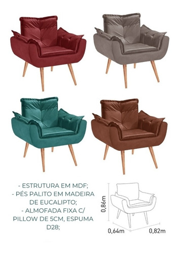 Imagem 3 de 3 de Poltrona Opala
