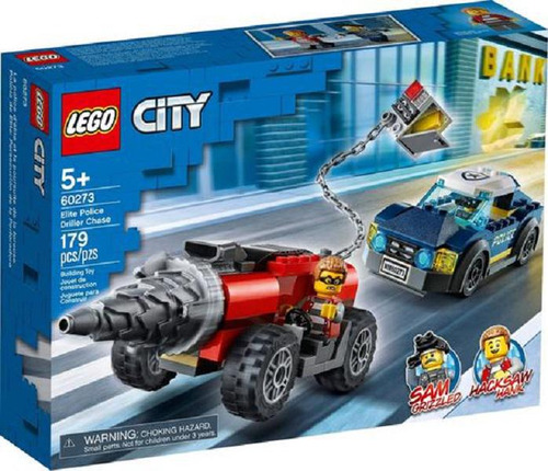 Lego City Perseguição Carro Perfurador 60273 - 179 Peças