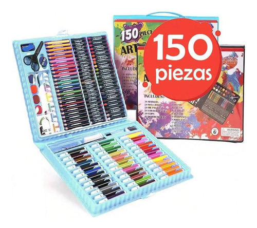 Set De Arte 150 Piezas Colores Plumones Crayolas Acuarela