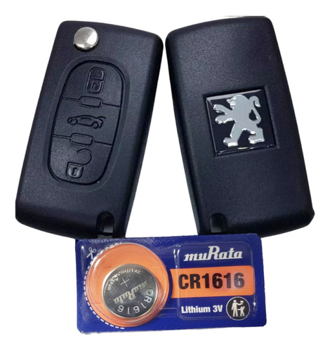 Carcasa Llave Peugeot 207 307 308 407 408 3 B Con Pila
