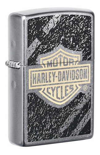 Encendedor Zippo Harley Davidson Cromado Diseño Asfalto