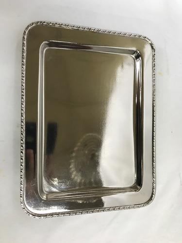 Bandeja Rectangular Plateada Precio X C/u, 9 Unidades Dispon