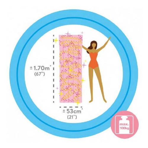 Colchoneta Flotador Inflable Rosa Para Alberca Playa Intex