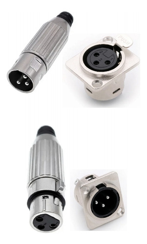 Conectores Metalicos Para Canon Xlr Plugs Para Cable Chasis 