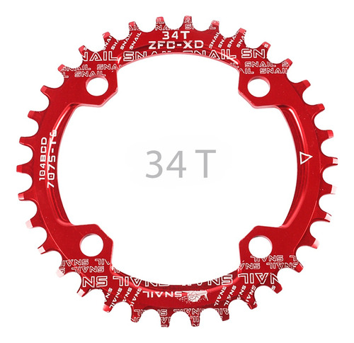 Corona Monoplato Redonda 34t 104bcd Mtb Narrow Wide Rojo