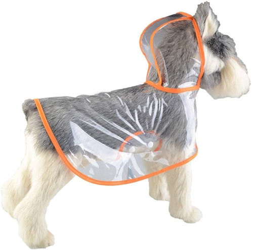 Capa Impermeable  Para Perro Raincoat  Transparente Talla S