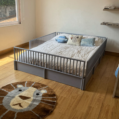 Cama Cuna Para Bebe De Madera En 7 Colores Mate Individual Color Blanco
