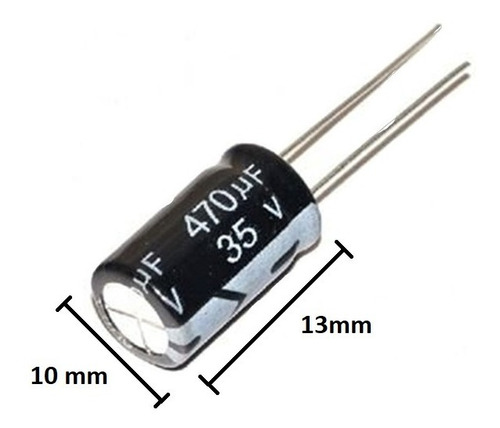 Imagem 2 de 7 de Capacitor Eletrolítico 470uf X 35v 105° - 20 Unidades
