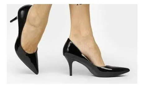 Scarpin bebecê salto médio bico fino sales