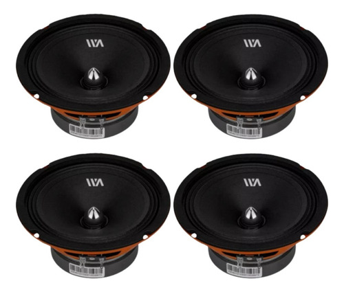 Set 2 Par Medios Cabo 68 Y 2 Par Tweeter Grenade Colors Naranja