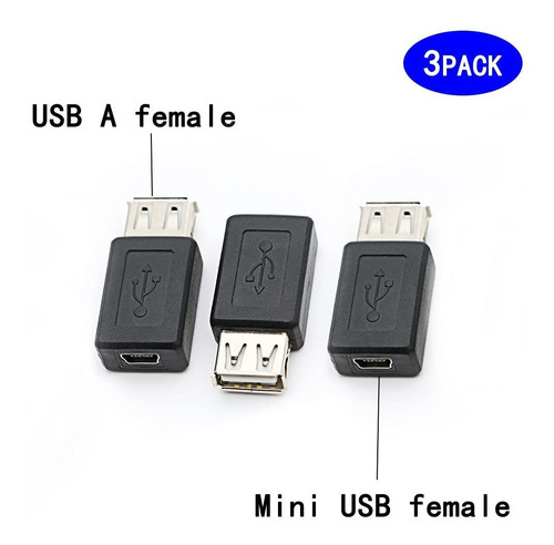 3 Unidad Usb 2.0 Dama Mini 5 Pin Adaptador Convertidor