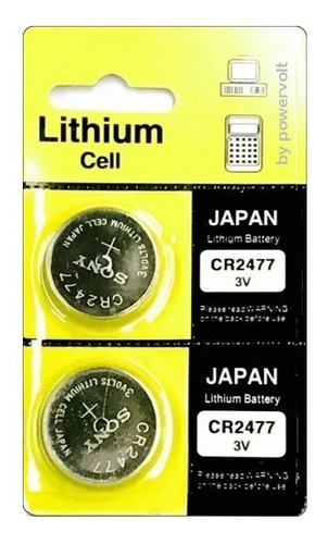 Bateria Sony Cr2477 Lithium 3v Japan | Cart. C/02 Pilha