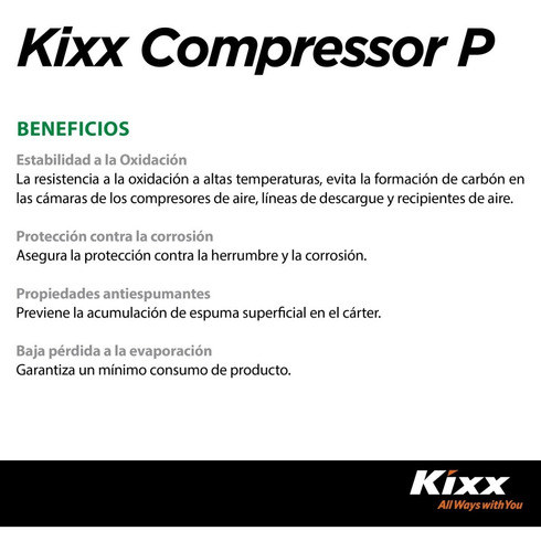 Aceite Para Compresor Kixx Compressor P 150 Cubeta 20l
