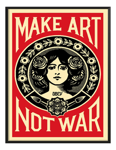 Poster Minimalista Mujer Make Art Not War Recamara 80x60