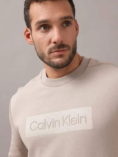 Polerón Textured Embroidery Beige Calvin Klein