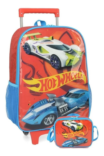 Kit Mochila Rodinha Masculina Hotwheels By Luxcel Ref.38232