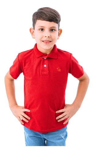 Camisa Infantil Polo Piquet Algodão Manga Curta