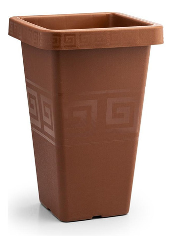 Vaso Grego Quadrado 7 Litros - Terra Cota- 3 Unidades Cor Terracota Liso