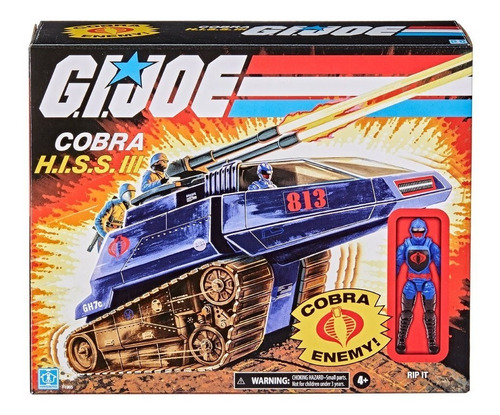 Gi Joe Retro Serie Vehículo Y Figura Cobra Hiss Iii & Rip It