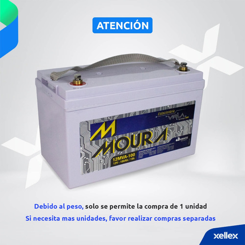 Batería 12v 100ah Moura Ciclo Profundo Solar Larga Vida Agm