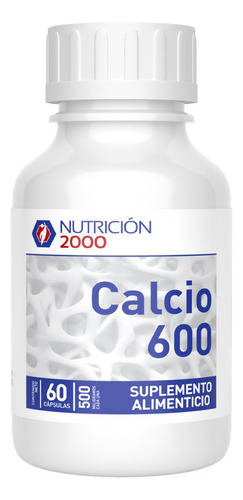 Calcio 600+d 60 Cápsulas N-2000 La Panza Es Primero Sabor Sin Sabor