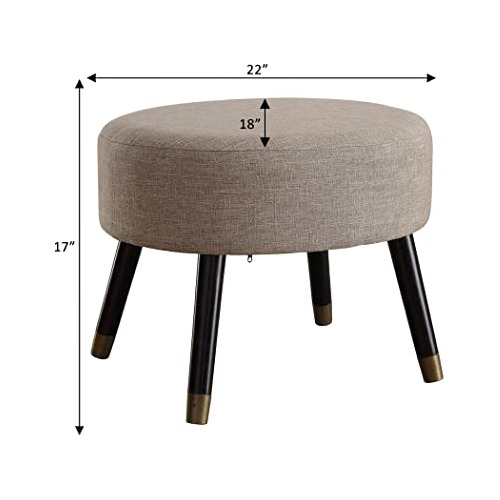 Taburete Otomano Ovalado De Estilo Mid Century Designs4...