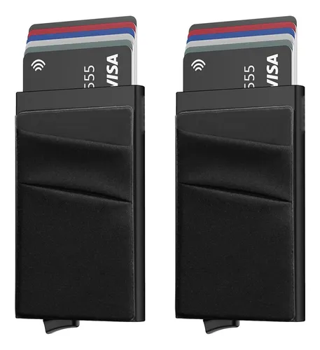 Pack 2 Tarjetero Billetera Rfid Slim Delgado Minimalista