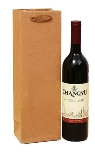 X12 Bolsa Papel Kraft Botella Vino 11x10x36 Cm Reciclable 