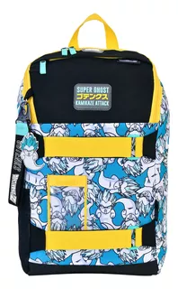 Mochila Dragon Ball Para Laptop Gotenks Fantasmas Color Azul Diseño de la tela Liso