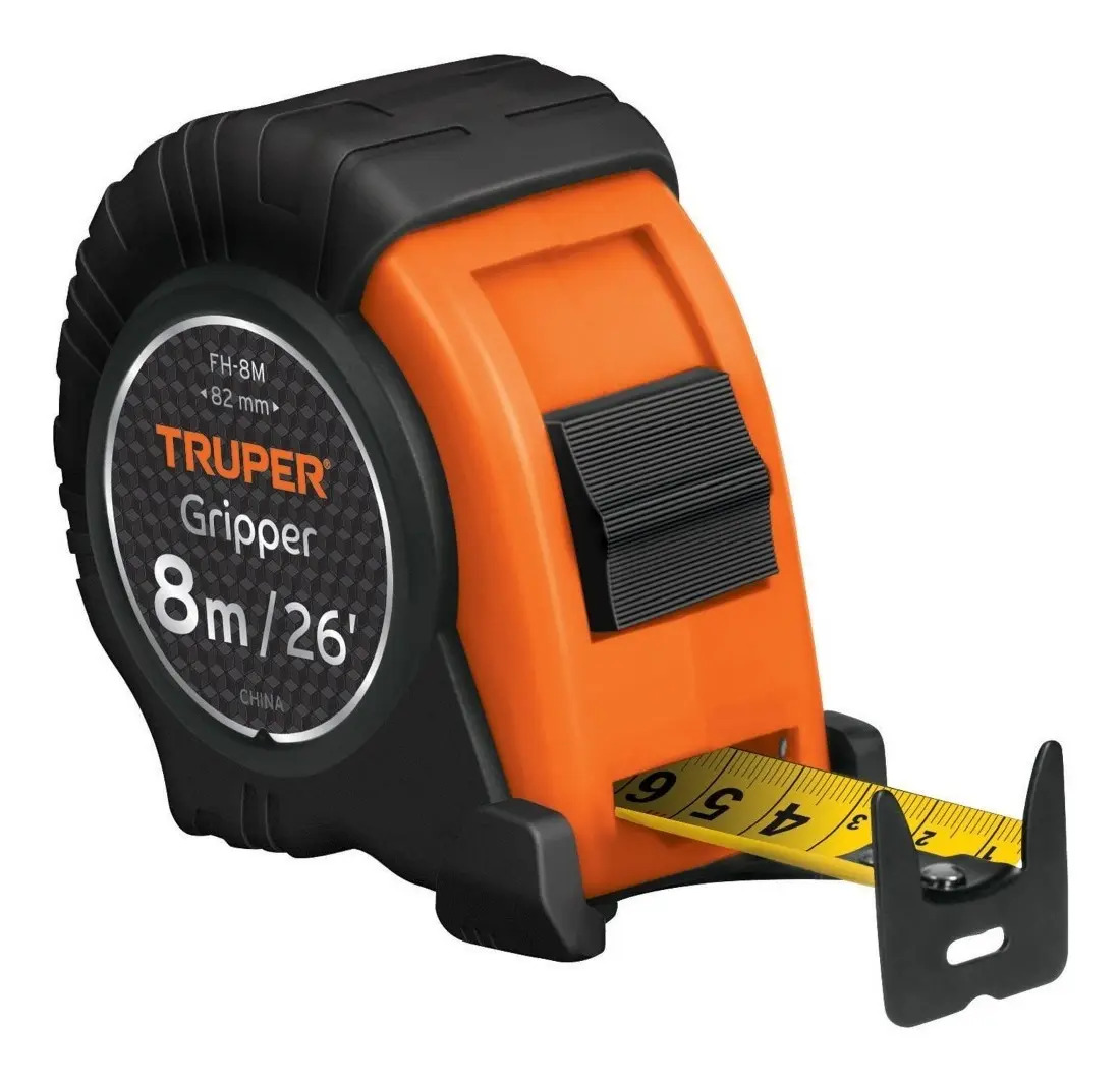 Flexómetro Gripper Contra Impactos8m Cinta 25mm Truper 14579