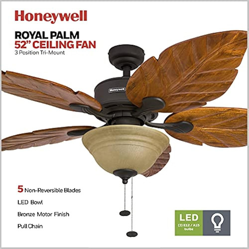 Honeywell Sabal Palm - Ventilador De Techo Tropical De 52 Pu