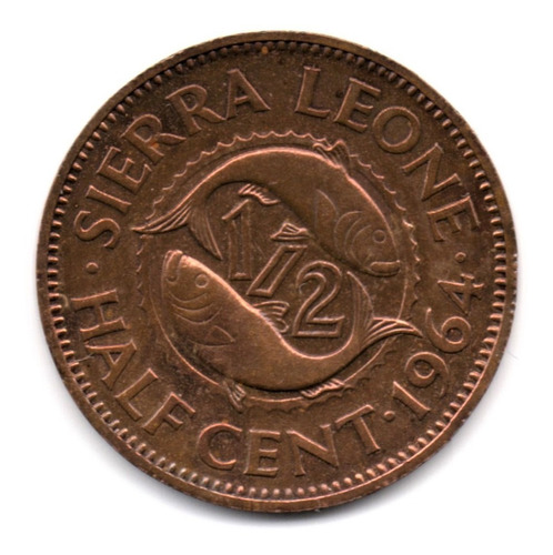Sierra Leona 1/2 Cent 1964 Peces